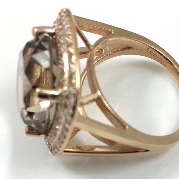 Gorgeous 18K Rose Gold Smoky Quartz and Diamond Ring. Over 1CT in Diamonds! - Picture 3 of 10